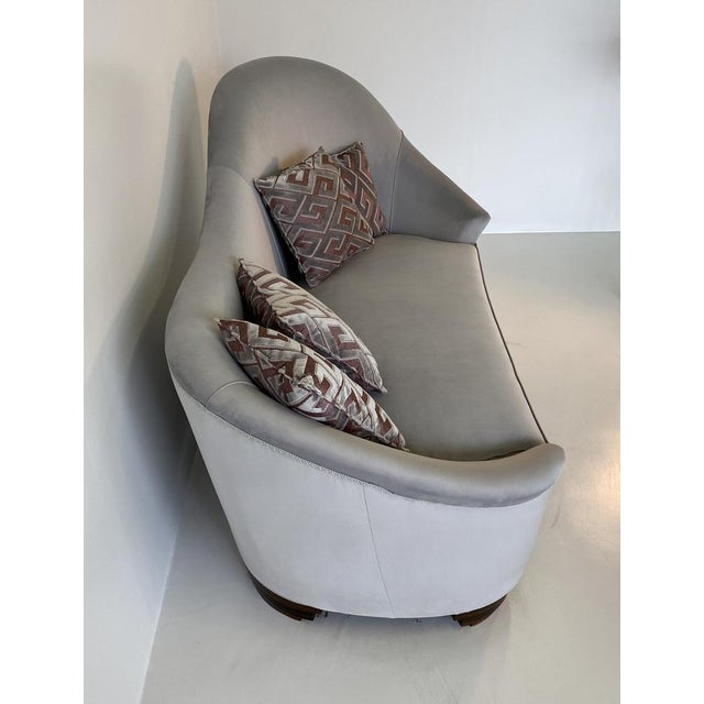 Art Deco Velvet and Macassar Sofa, 1950s For Sale - Image 6 of 11