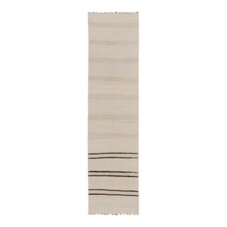 Rug & Kilim’s Flatweave Runner With Subtle Stripes For Sale