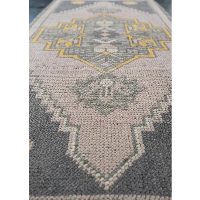 Turkish Oriental Hand Knotted Vintage Turkish Mini Rug 1'9" x 3'2" For Sale - Image 3 of 6