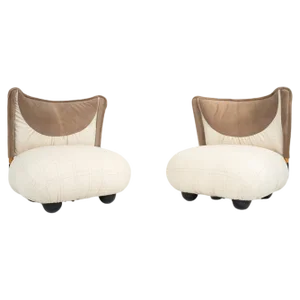 Set of Le Bugie Lounge Chairs by Alessandro Becchi for Giovannetti, 1980s