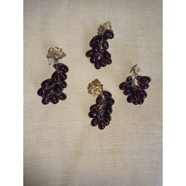 Four Antique Purple Glass Grape Clusters For Sale - Image 10 of 12