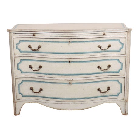 English Serpentine Front Commode For Sale