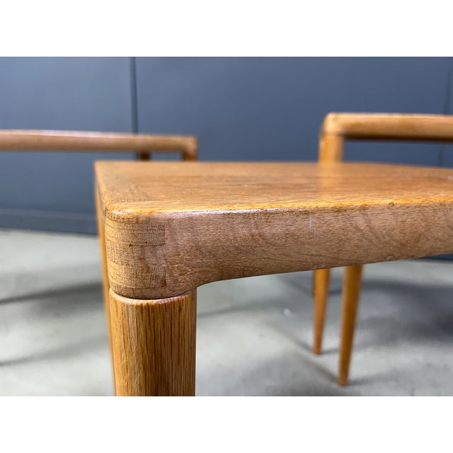 Nesting Tables in Oak attributed to H.W. Klein for Bramin, Denmark, 1960s, Set of 3 For Sale - Image 4 of 11