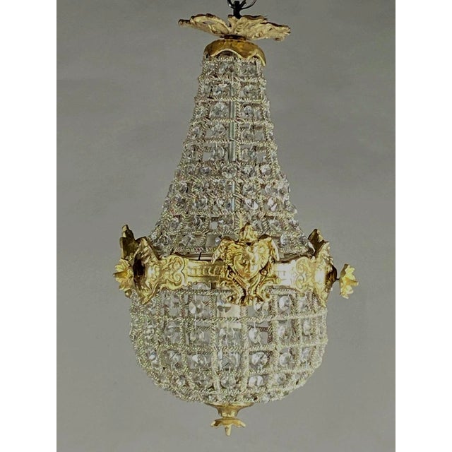 Metal 1980s French Louis XVI Gold Bronze Chandelier For Sale - Image 7 of 18