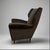 Mid-Century Modern Single Italian Modernist wing chair in the style of Gio Ponti. For Sale - Image 3 of 8