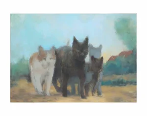 Alley Cats Expressionist Contemporary Original Art Print by Michelle Farro