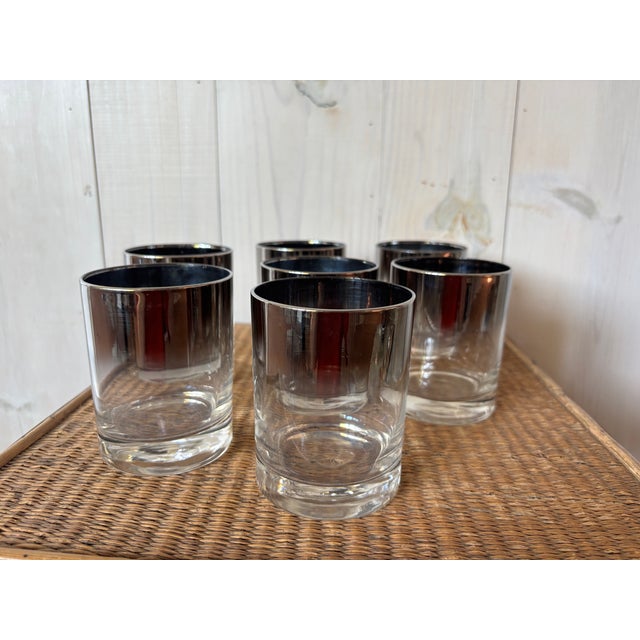 Mid 20th Century Mid Century Modern Silver Fade Cocktail Glasses - Set of 7 For Sale In Dallas - Image 6 of 14