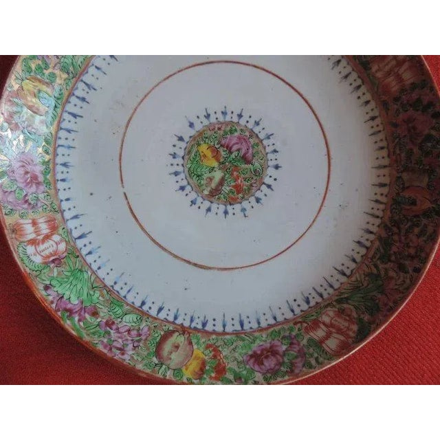 Ceramic Early 19th Century Chinese Export Porcelain Famille Rose Mandarin Palette Low Bowl For Sale - Image 7 of 11