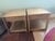 1980s Thomasville 4 Piece Light Oak Living Room Tables: 2 End Tables, Sofa Console Table and Square Glass Coffee Table For Sale - Image 9 of 18