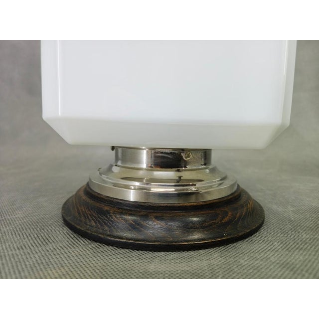 1930s Art Deco Nickel Wall Lights with Milky Glass Shades, 1930s, Set of 2 For Sale - Image 5 of 11