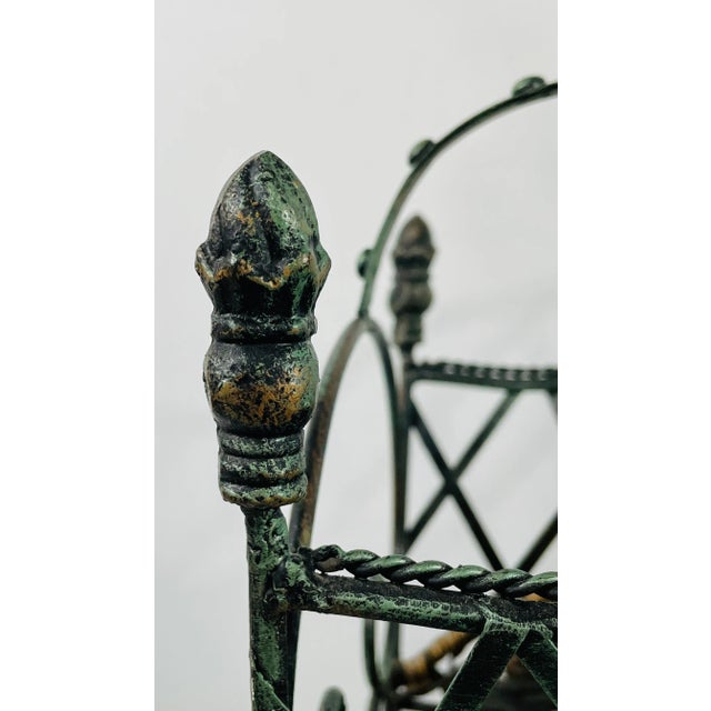 Vintage Metal and Reed Magazine Rack For Sale In New York - Image 6 of 11