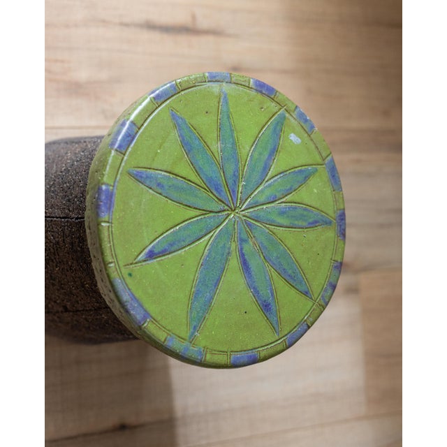 Ceramic 1970s Ceramic Garden Stool Attributed to Stan Bitters For Sale - Image 7 of 8