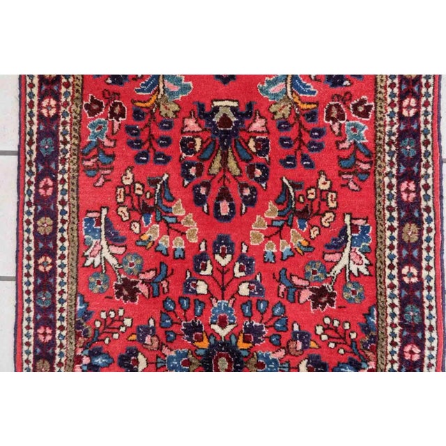 1970s 1970s Handmade Vintage Persian Sarouk Rug 2.1' X 4.2' For Sale - Image 5 of 11