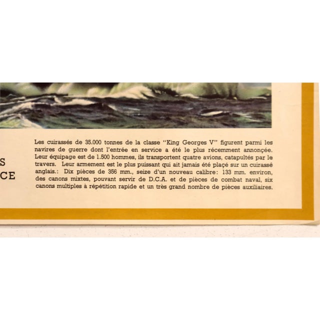 1940-1945 Original French Wwii Poster, Victoire / Un Nouveau Cuirassé (Victory!) For Sale - Image 4 of 6