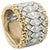 Platinum & 18K Yellow Gold Wide Diamond Band Ring, 7.00 Carats, GH Color, VS/VVS For Sale