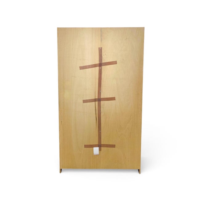 Vintage Oak Double-Column Bookcase, Tall Open Shelving Cabinet For Sale - Image 4 of 8