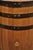 Jack Daniels Whiskey Barrel Engraved Oak Wood With Metal Bands For Sale - Image 10 of 12