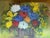Mid 20th Century Mid 20th Century Louise Johnson Artist Colorful Flowers in a Basket For Sale - Image 5 of 6