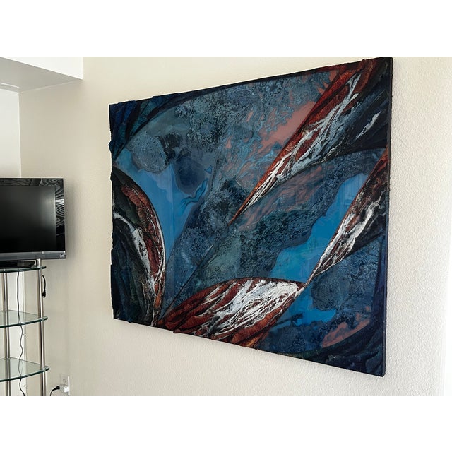 1990s Laddie John Dill Abstract Mixed Media Painting / Wall Sculpture Signed Original 1991 For Sale - Image 5 of 7