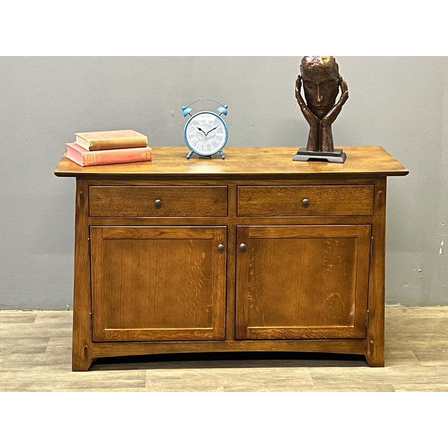 Mission / Arts and Crafts Solid Quarter Sawn Oak Cabinet - Walnut For Sale - Image 16 of 17