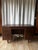 Vintage mid century modern wood veneer executive desk with filling drawer and handles in good vintage condition some minor...