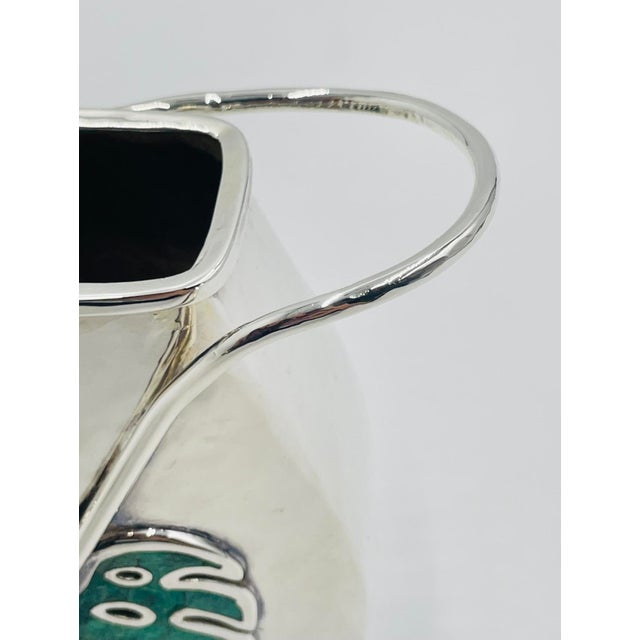 Vintage Silver & Malachite Vase by Emilia Castillo, Mexican Modernism For Sale - Image 12 of 17