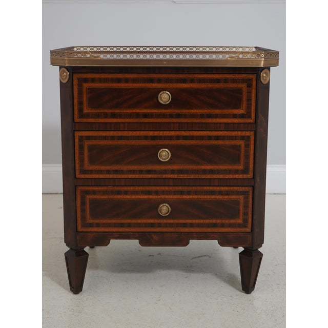 Age: Approx. 5 Years Old Details: Althorp Collection Model AL60057 Nice Inlay Work Throughout Brass Gallery Top & Hardware...