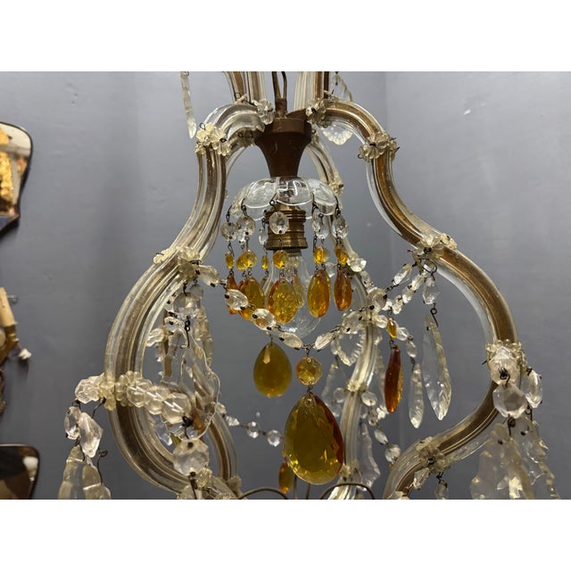 Crystal Maria Teresa Light Pendant, 1950s For Sale - Image 11 of 12