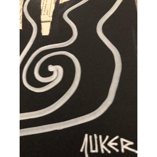 Contemporary Collage by Auker, Profile With Text For Sale - Image 4 of 5