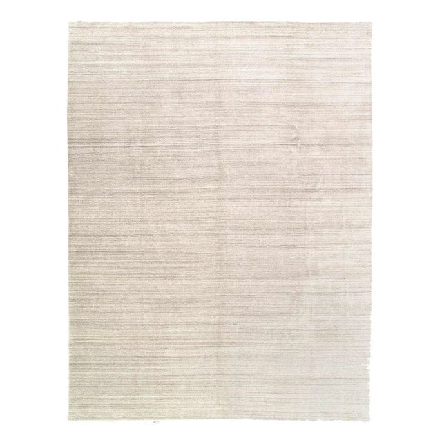 2020s Beige Color Hand Knotted Modern Rug For Sale - Image 4 of 4