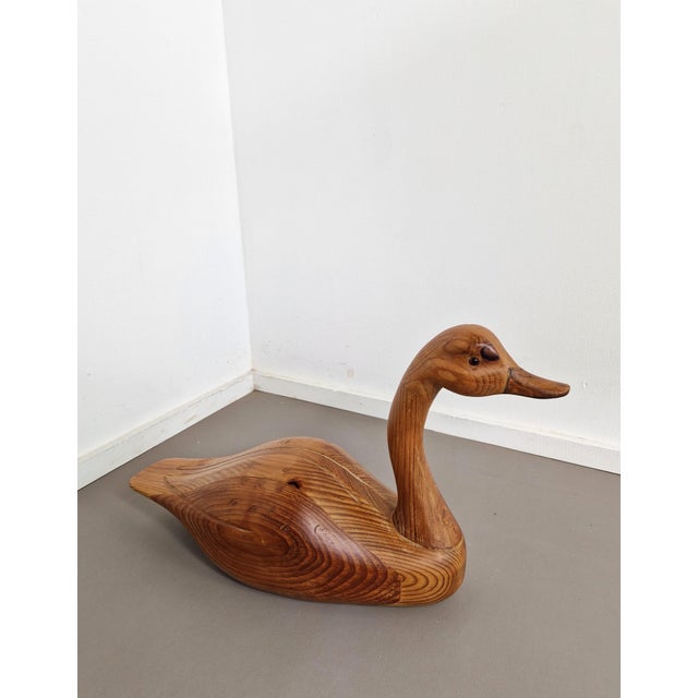 Wood Carved Pine Goose Figuirine, Canada, 1993 For Sale - Image 7 of 11