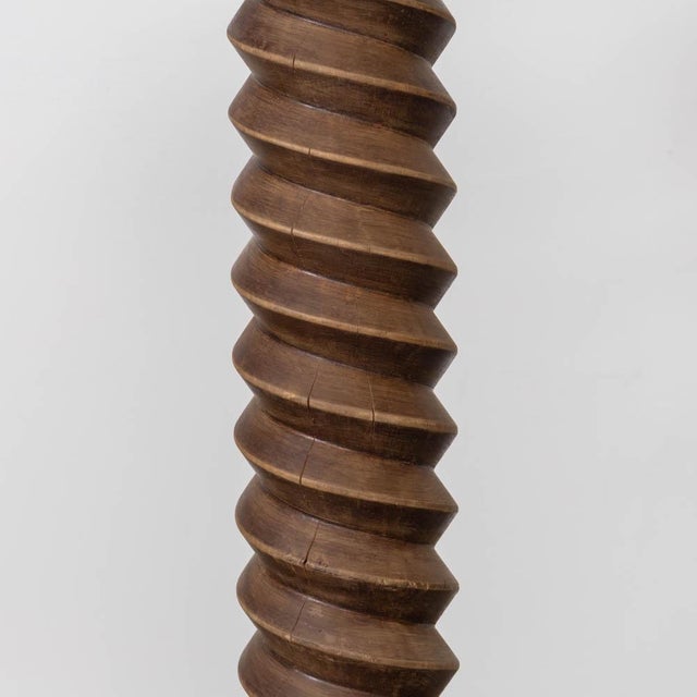 1940s French Carved Wood Pedestal Table For Sale - Image 9 of 11