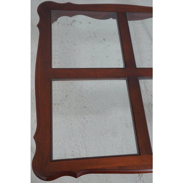 Pennsylvania House Cherry Glass Top Coffee Table For Sale In Philadelphia - Image 6 of 13