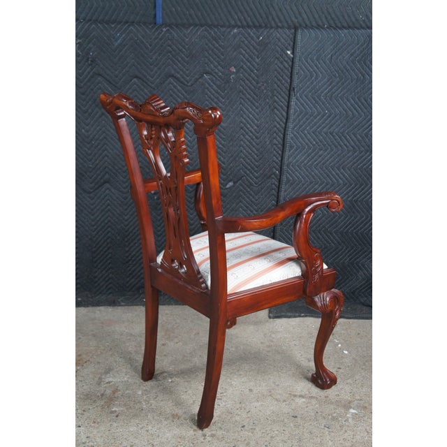 Wood Late 20th Century English Chippendale Style Carved Mahogany Ball & Claw Dining Chairs- Set of 10 For Sale - Image 7 of 12
