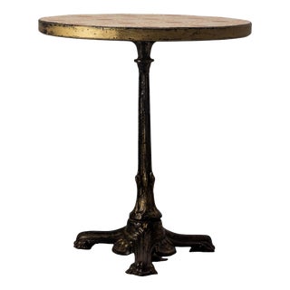French Wrought Iron Bistro Guinguette Table with Faience Top, 1900s For Sale