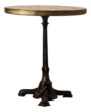 French Wrought Iron Bistro Guinguette Table with Faience Top, 1900s