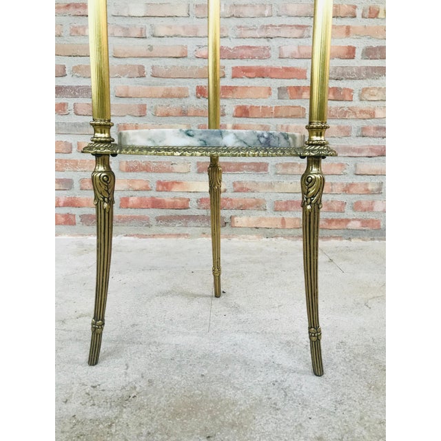 French Gilt Bronze and Marble Gueridon Table, circa 1940 For Sale - Image 9 of 11