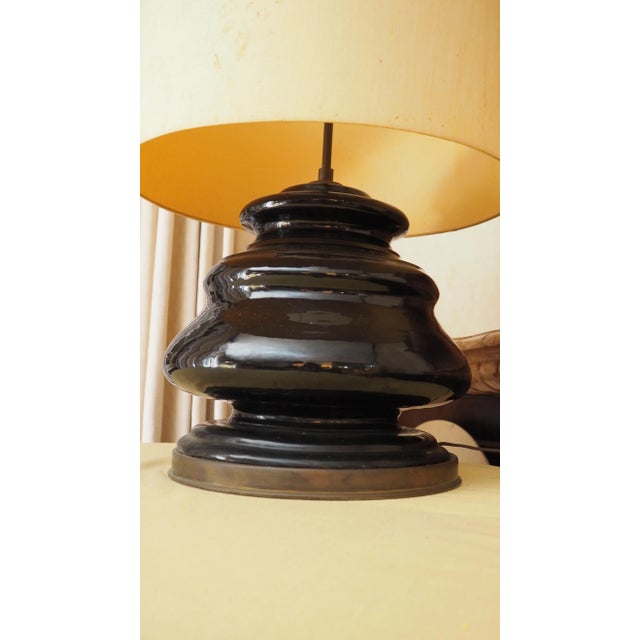Table Lamp with Black Ceramic Base For Sale - Image 5 of 6