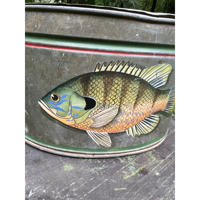 Early 20th Century Bait Tins With Painted Sunfish - Set of 2 For Sale - Image 9 of 13