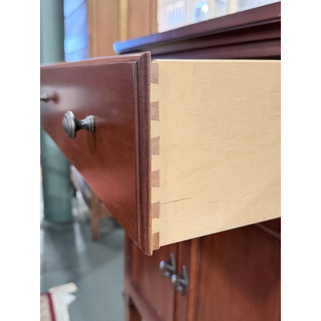 Brown Late 20th Century Nichols & Stone Williamsburg Sideboard With Curved Open Shelving For Sale - Image 8 of 12