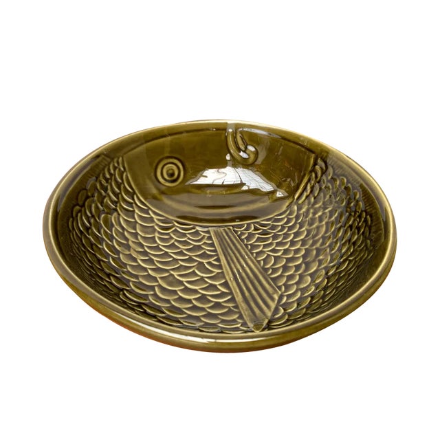 Vintage Ceramic Bowl with Fish Design from Secla, 1970s For Sale
