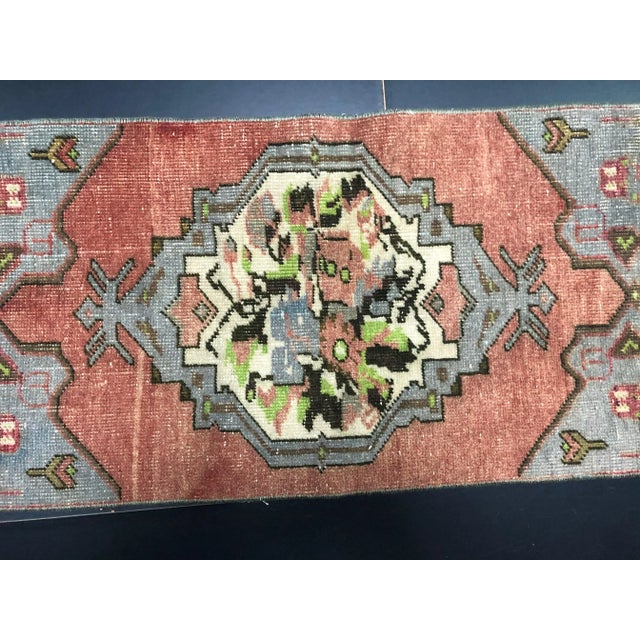 Vintage Turkish Traditional Handmade Red Gray Rug For Sale - Image 4 of 6