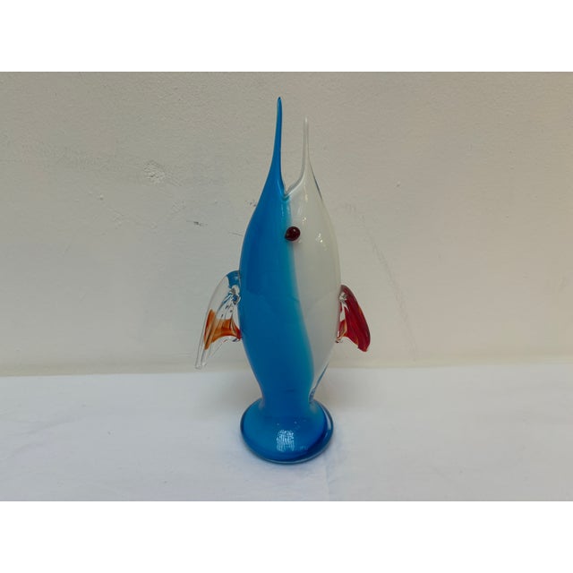 Mid-Century Murano Sommerso Vase in the Shape of a Fish, 1960s For Sale - Image 8 of 8