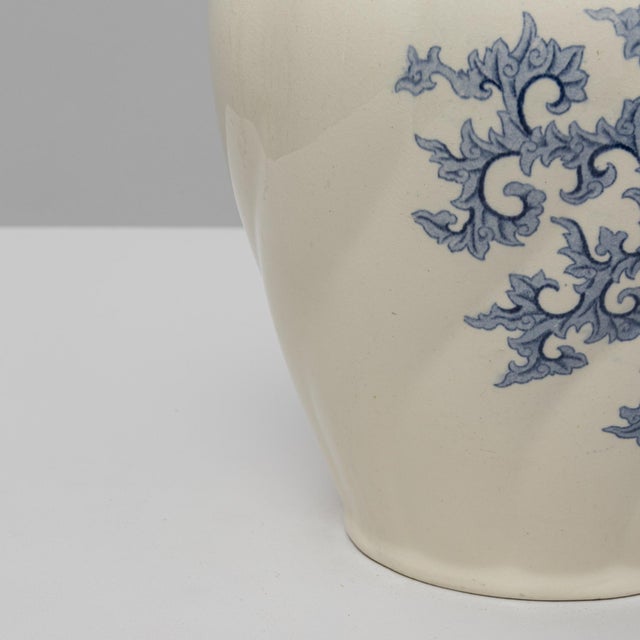 Ceramic 20th Century Belgian Blue Chinoiserie Ceramic Pitcher For Sale - Image 7 of 18