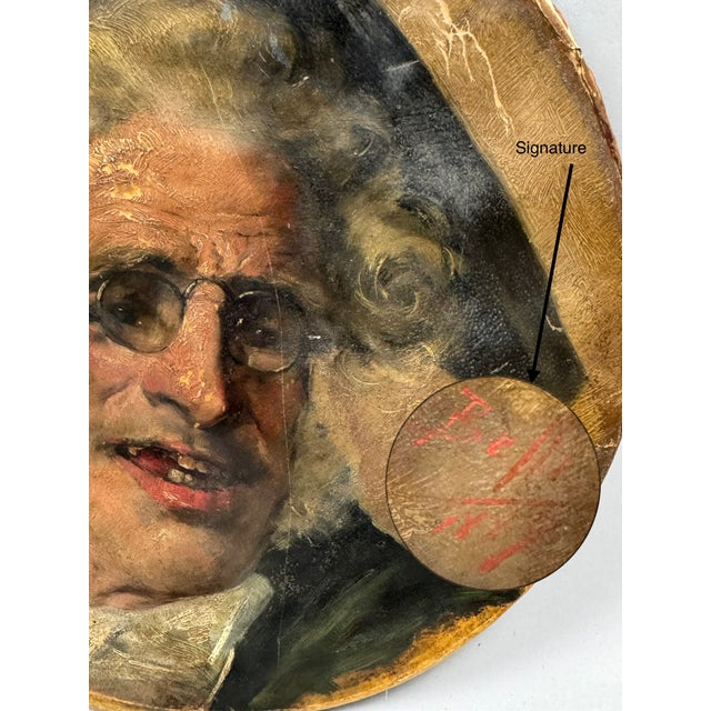 Benito Belli, Portrait of a Street Performer, 1800s, Oil For Sale - Image 4 of 8
