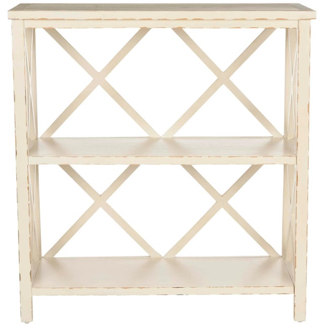 2 Tier Open Bookcase in Cream For Sale - Image 4 of 4