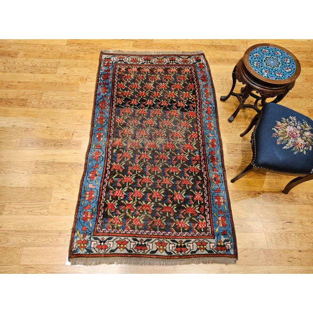 Vintage Karabagh Area Rug, Wool Pile, Handwoven Floral Design, Caucasus, 1900s, 4' x 7' For Sale - Image 14 of 15