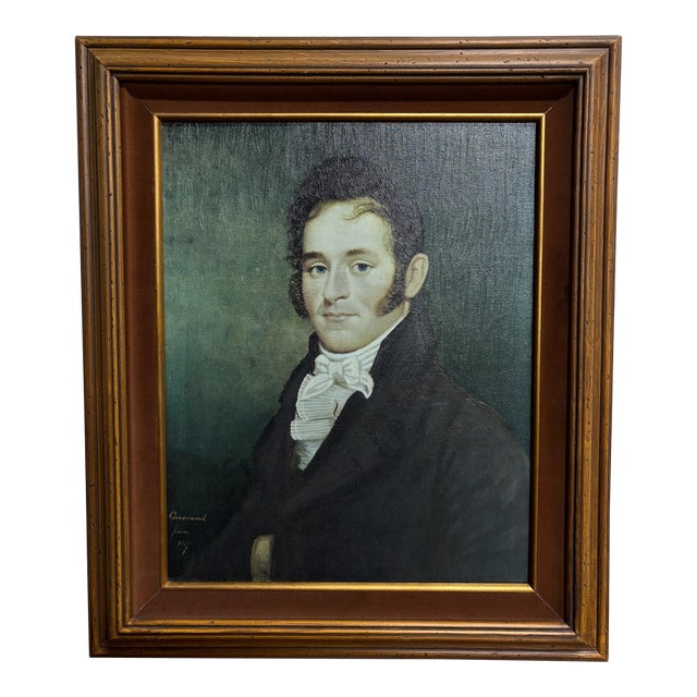 Vintage Ethan Allen Greenwood “Portrait of a Gentleman” Framed Reproduction For Sale