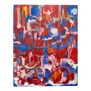Large Original Abstract Expressionist Acrylic Painting by Rosemary Topp (1939–2004), San Francisco Bay Area Artist For Sale
