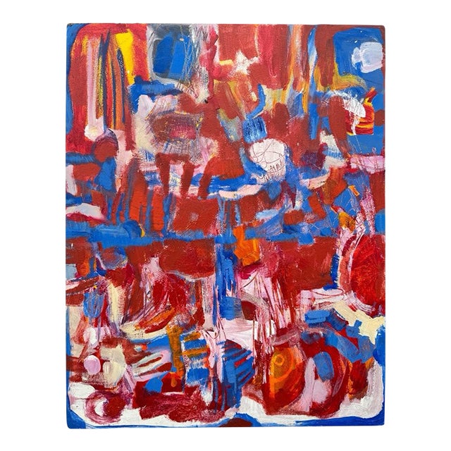 Large Original Abstract Expressionist Acrylic Painting by Rosemary Topp (1939–2004), San Francisco Bay Area Artist For Sale